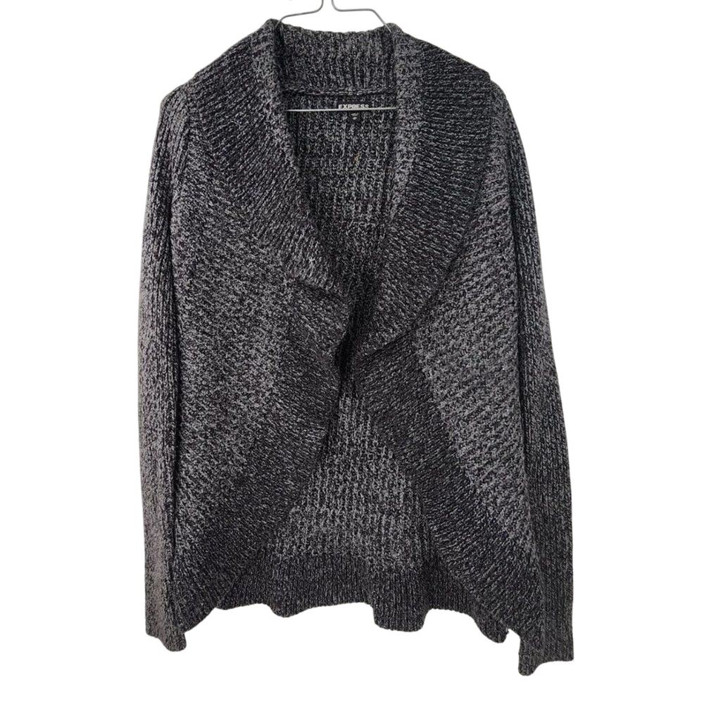 EXPRESS Gray Shimmery Open Front Cardigan Womens Size Extra Small XS